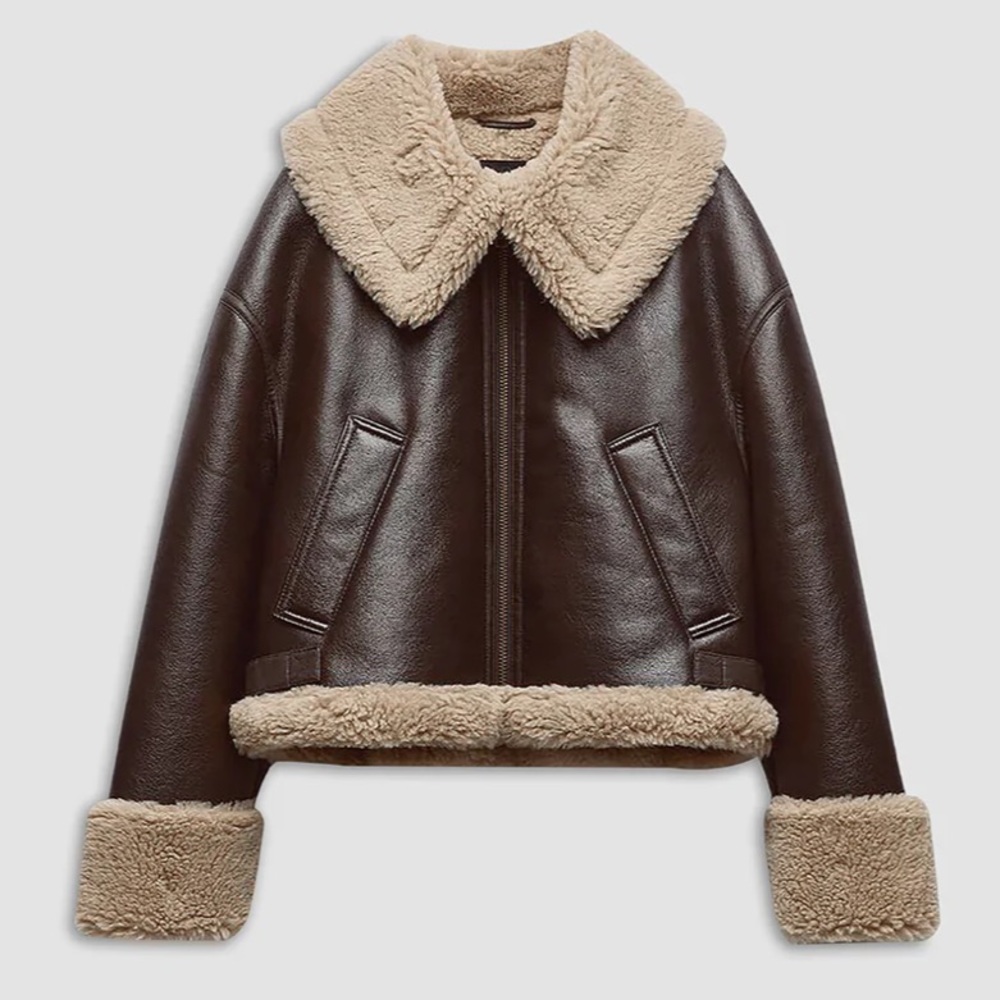 *NEW* Brown Leather Oversized Jacket